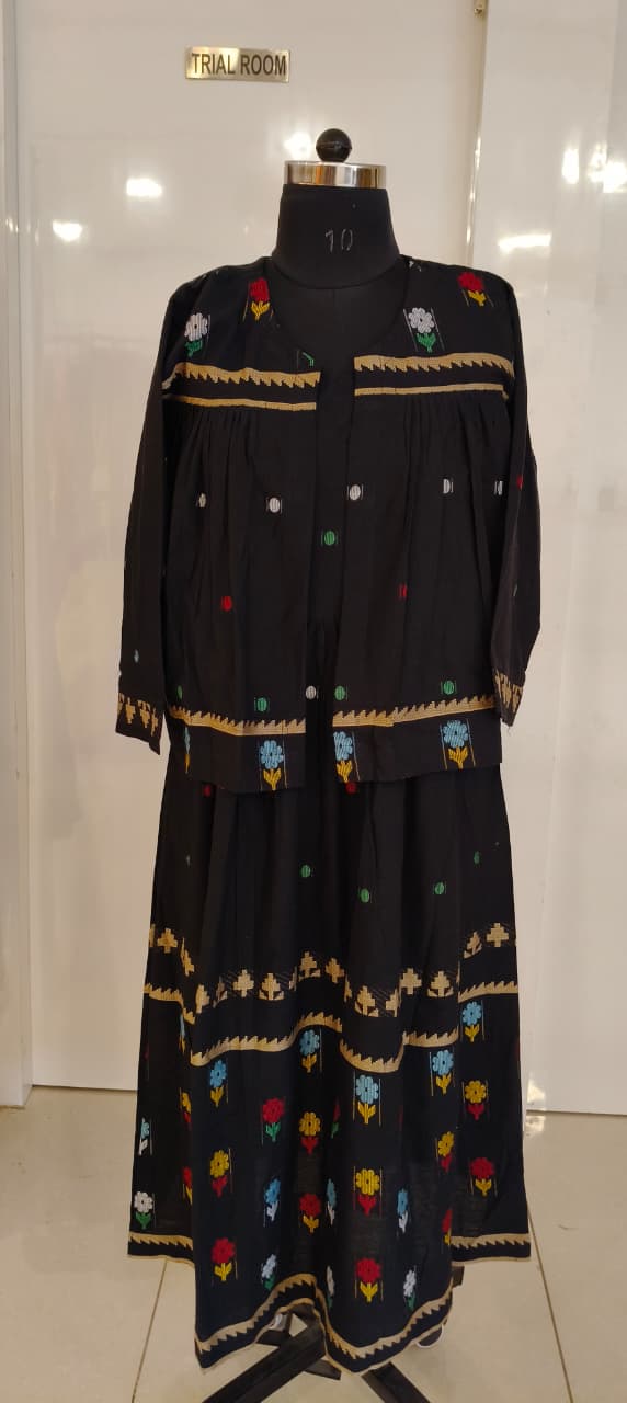 Mul cotton Frock with over coat Kurthi L