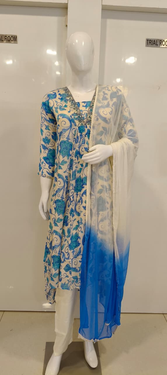 COTTON ANARKALI KURTI SET