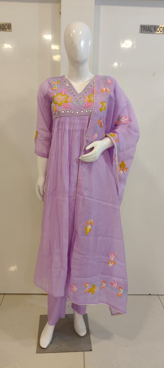 Mul Chanderi Kurthi Set